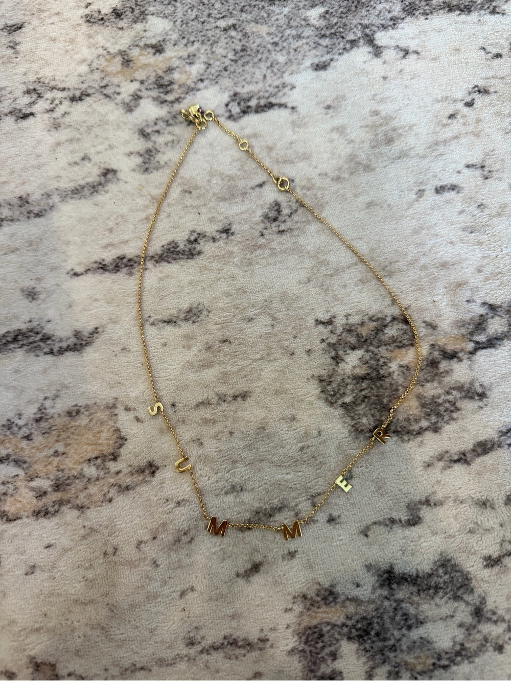 Gold Letter summer Charm Necklace